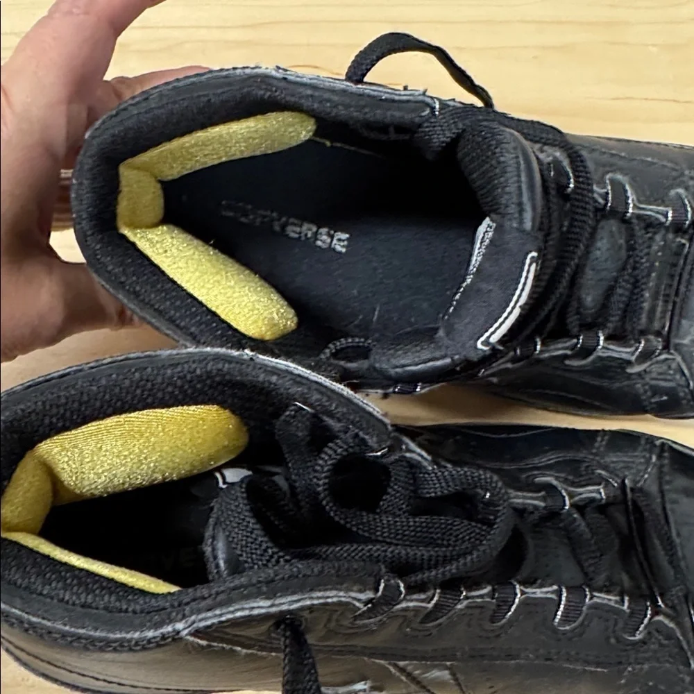 Converse All Star Mid Triple Black High-Top Sneakers youth size 2